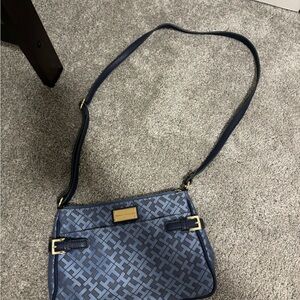 Tommy Hilfiger Navy Patterned Shoulder Bag